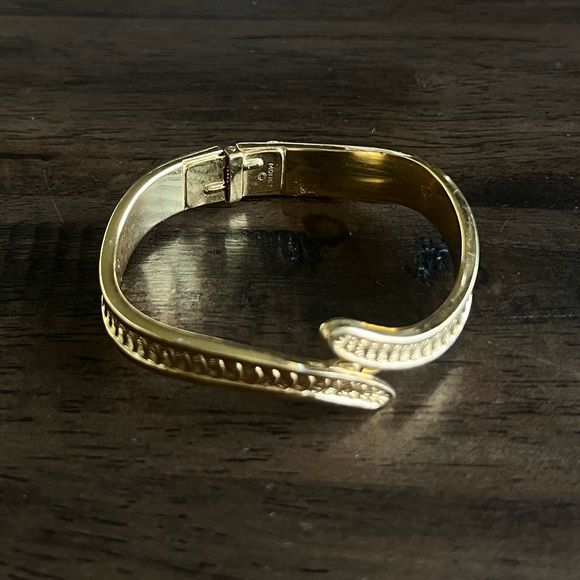 Monet Gold-Tone Bangle Bracelet with Sea Shell Detailing - Picture 2 of 2